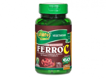 FERRO COM VITAMINA C 60 CÁPSULAS UNILIFE