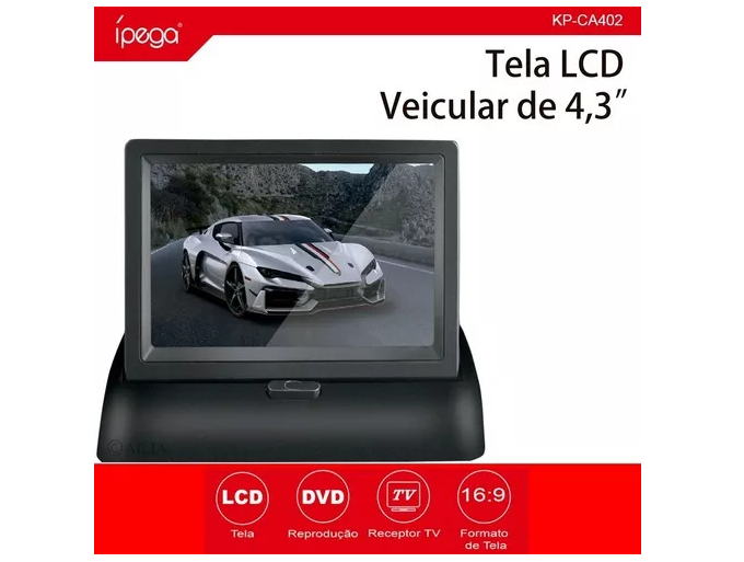 Tela Monitor Veicular 4.3 Vídeo Lcd P Camera Ré Dvd