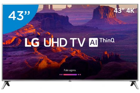 Smart TV 4K LED 43” LG 43UK6520 Wi-Fi HDR - Inteligência Artificial Conversor Digital 4 HDMI