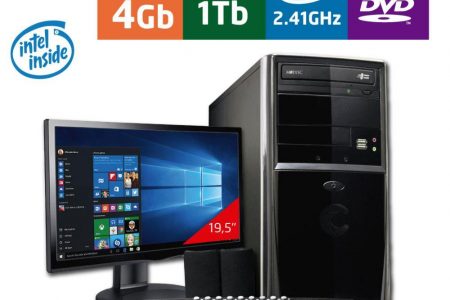 Computador + Monitor 19,5 Intel Dual Core 2.41GHz 4GB HD 1TB DVD Certo PC FIT 044