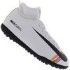 Chuteira Society Nike Mercurial Superfly 6 Club CR7 TF - Infantil - BRANCO / PRETO