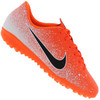 Chuteira Society Nike Mercurial Vapor 12 Academy TF - Infantil - LARANJA / BRANCO