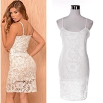 Moda Feminina Moda Sexy Lace Spaghetti Strap Dress