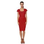 Moda Feminina Moda Irregular Neck Polka Dot Dress