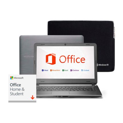 Notebook Multilaser Urban Intel Core i3 4GB 120GB SSD 14 Pol. Windows 10 + Case Microsoft + Office 2019 Perpétuo - PC405 PC405