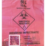 Saco de Lixo Infectante 50 Litros Vermelho Hospitalar c/100 unid.