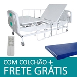 Cama Hospitalar Motorizada Com Elevação do Leito Semi Luxo 3 Movimentos