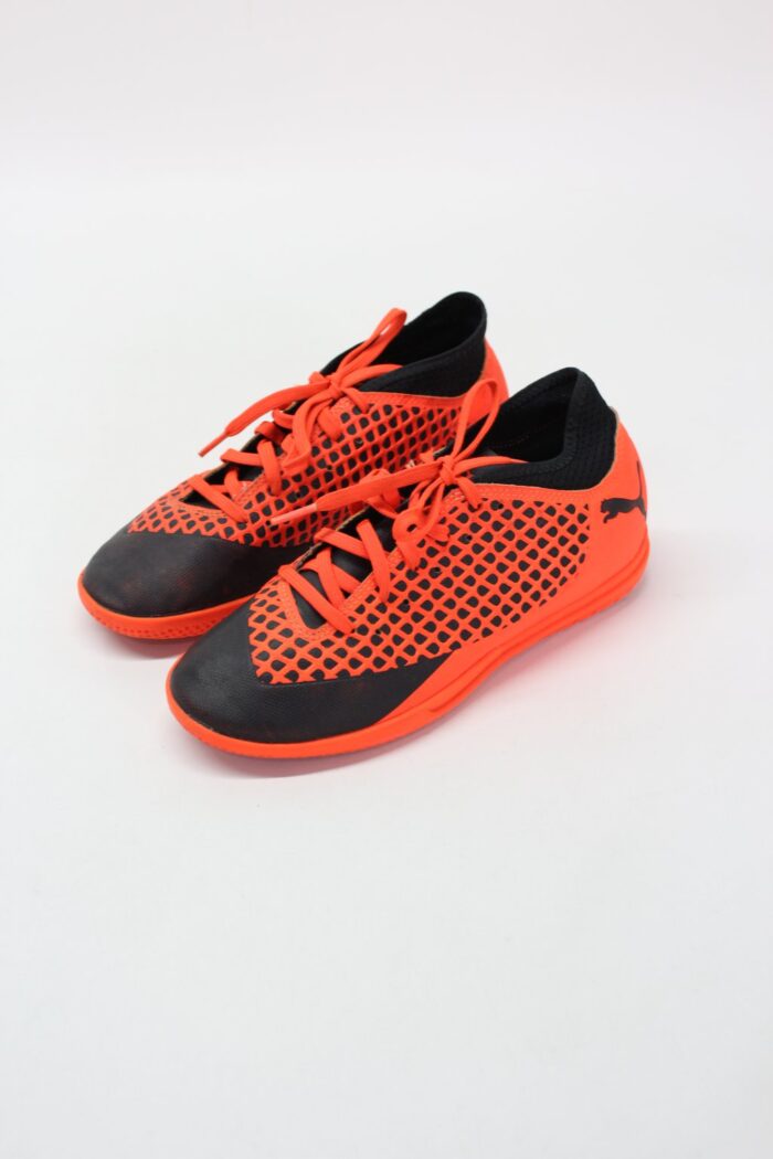 Chuteira Infantil Puma Laranja Neon